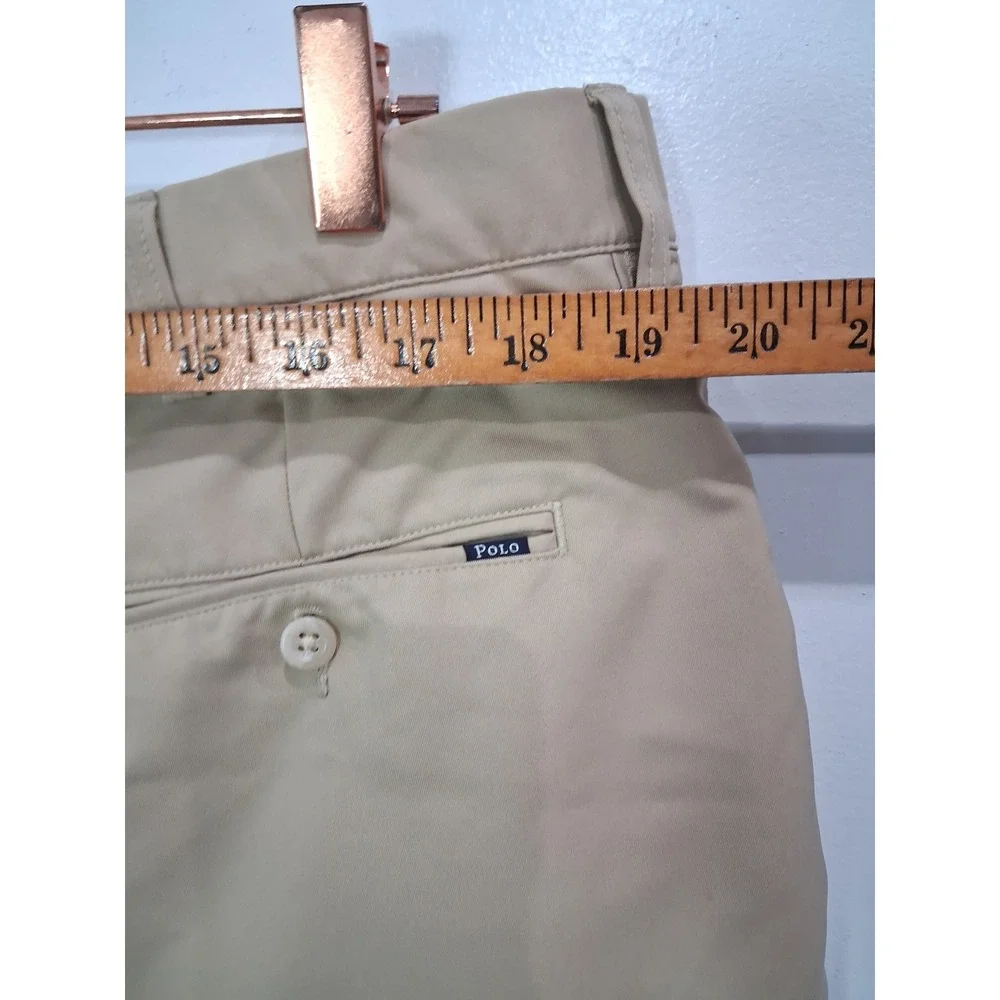 Polo Ralph Lauren Mens Tan Golf Shorts Size 40 Khaki Performance Flat Front